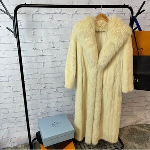 off White Mink Coat with Hood